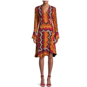Etro
​Lhamu Snake-Print Collar Silk Dress